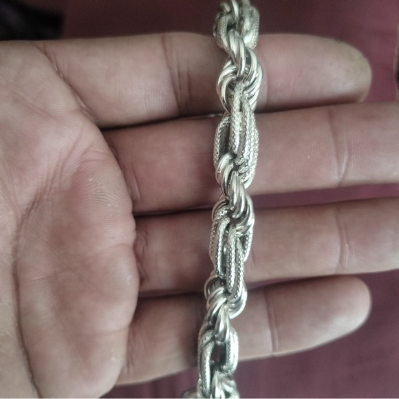 Sterling Silver Fancy Twist Link Bracelet 7.5 Inch - Picture 2 of 4